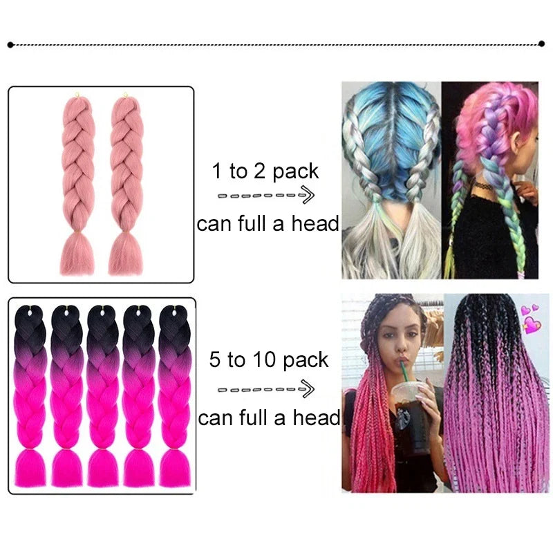 24-Inch Jumbo Box Braiding Hair Extensions | Yaki Straight Synthetic Dreadlocks