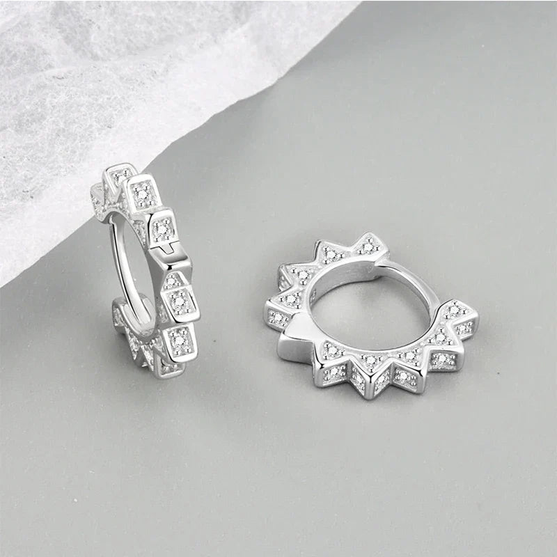 ANENJERY CZ Zircon Circle Hoop Earrings | Punk Trendy Fashion Jewelry