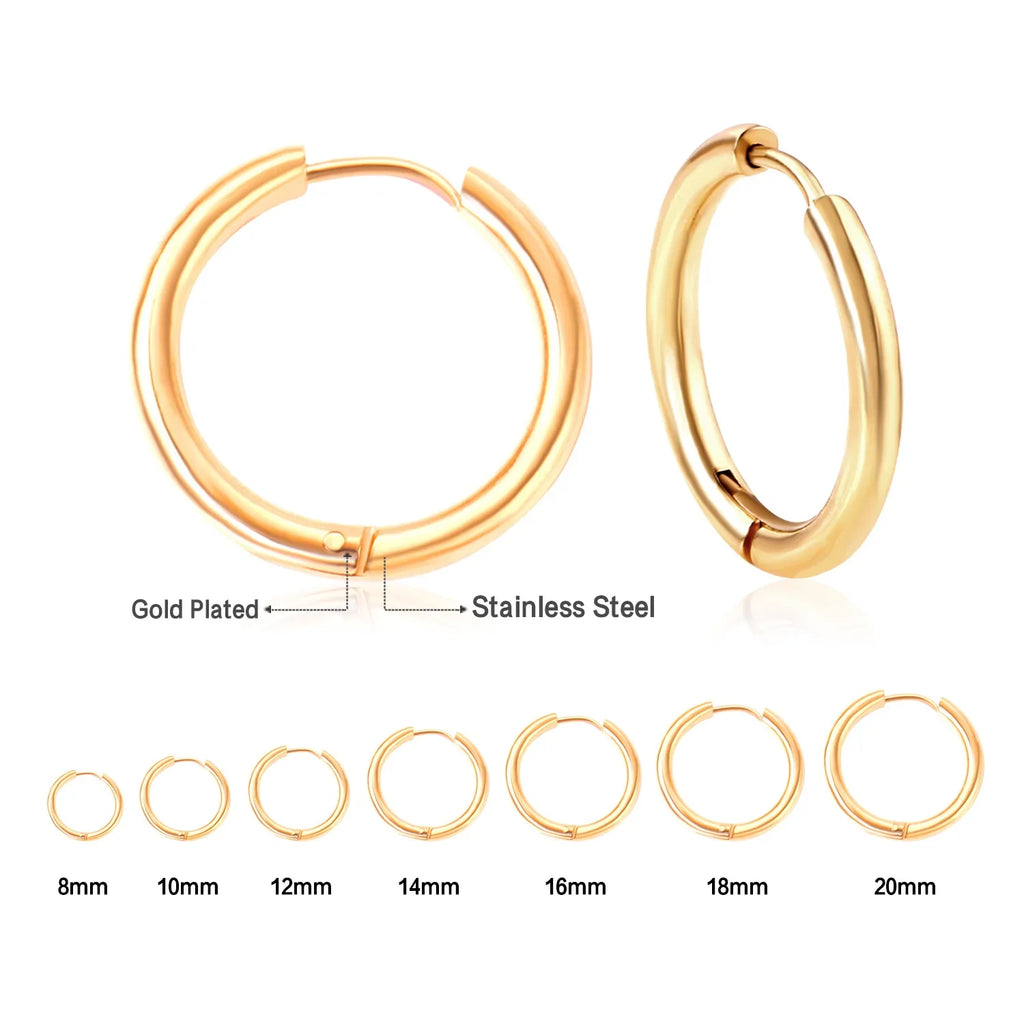 LUXUSTEEL U-Shaped and Geometric Hoop Earrings | Anti-Allergy Stainless Steel Earrings for Women and Men