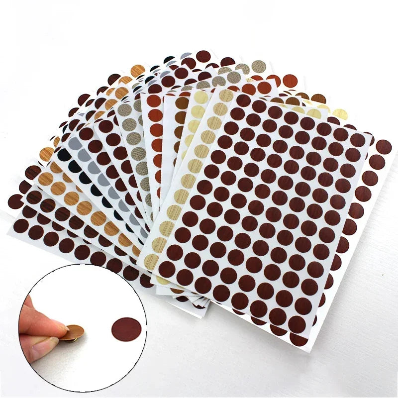 96Pcs 15mm Wood Furniture Screw Cap Covers | Self-Adhesive Hole Stickers for Desk Cabinets