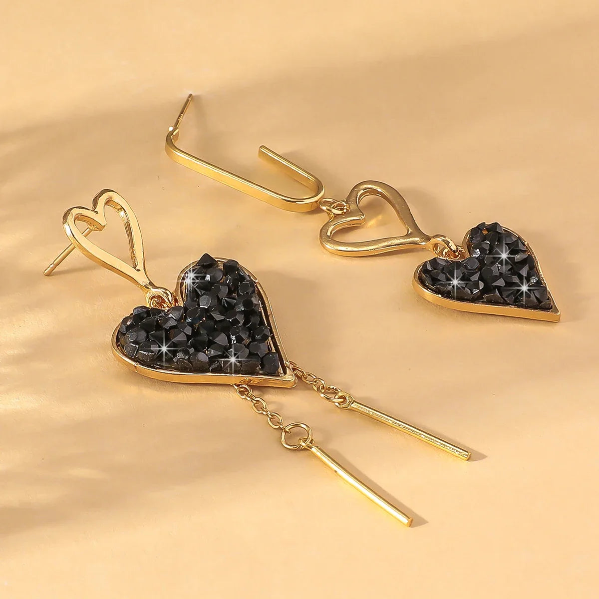 2PC Women's Fashion Irregular Peach Heart Earrings | Drop Earrings for Date Party Gifts