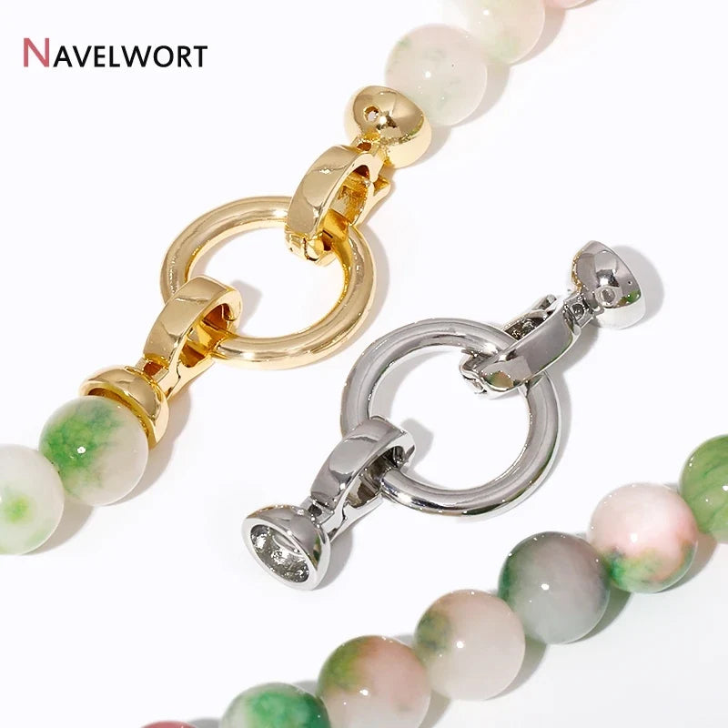 2/4/6Pcs Gold Color Round Jewelry Clasps | Locks For Bracelet Necklace Making Supplies