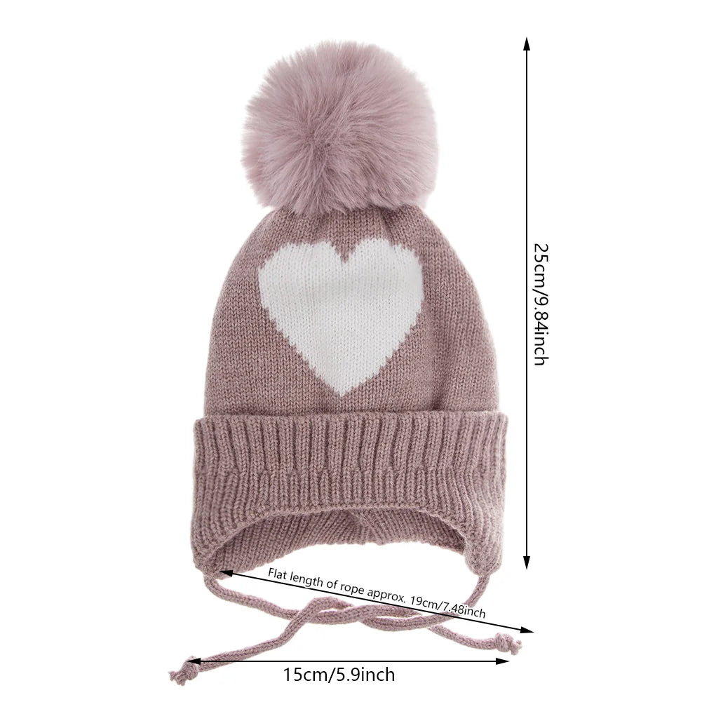 Baby Knitted Turban Hat with Pompom | Soft Acrylic Beanie for 0-3T