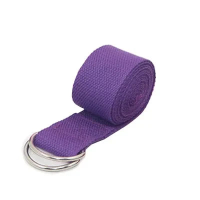 Cotton Yoga Strap with D-Ring Buckle | Adjustable Non-Elastic Stretching Belt for Pilates and Physical Therapy