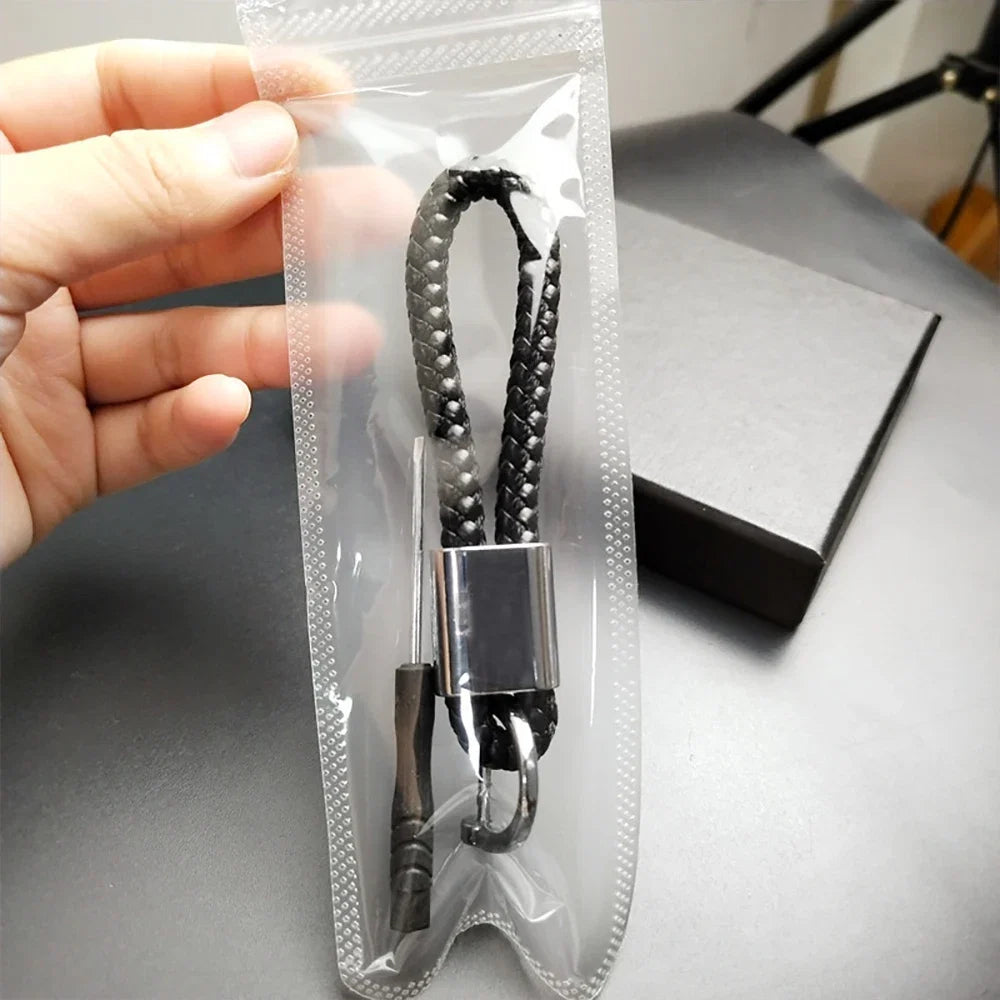 Custom Car Logo Keychain | Metal Woven Key Ring for Mercedes Benz VW Audi