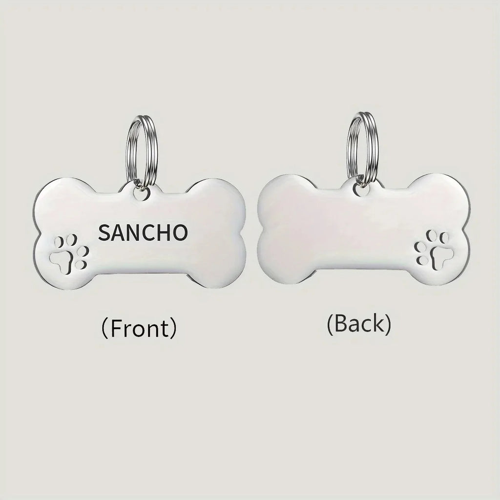 Personalized Dog Cat ID Tag | Custom Engraved Bone Shaped Pet Pendant