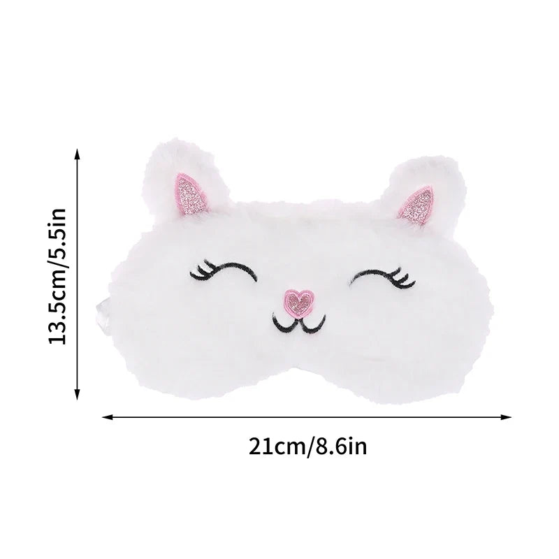 Plush Cat Eye Mask for Sleep | Soft Travel Blindfold