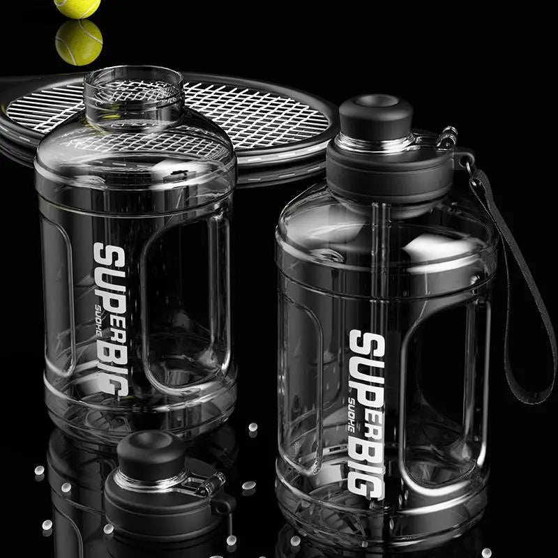 Large Capacity Sports Water Bottle with Straw | Leakproof Plastic Drinking Bottle for Outdoor Travel and Gym