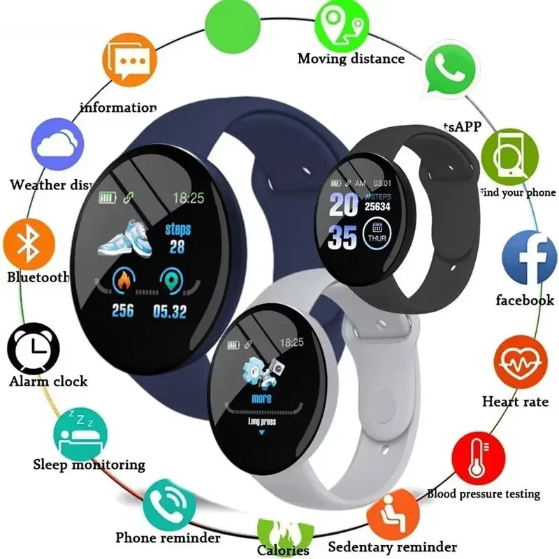D18 Smartwatch | Kids Fitness Tracker with Color Screen and Call Reminder