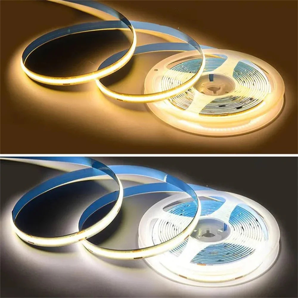 USB 5V COB LED Strip Lights | Dimmable Flexible Ribbon for Home Lighting