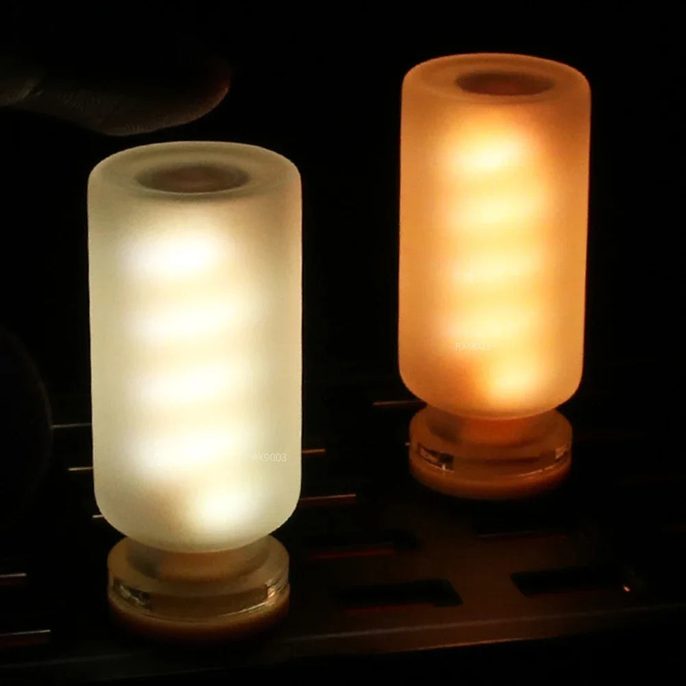 Frosted Glass USB Touch Control Car LED Atmosphere Light | Dimmable Night Decoration Lamp