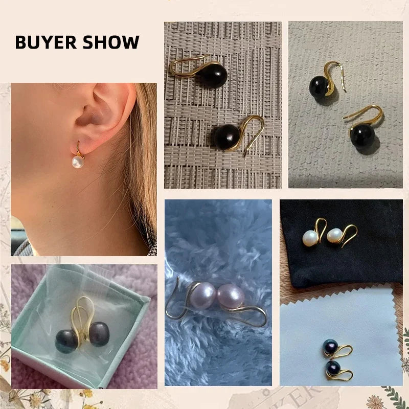 Freshwater Pearl Stud Earrings 8-9mm | AAAA Grade Round Pearl Jewelry for Women