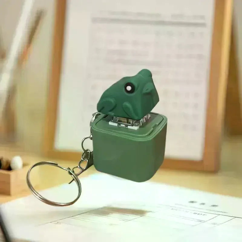 Funny Croaking Frog Duck Keychain | Rechargeable Fidget Clicker with LED Light