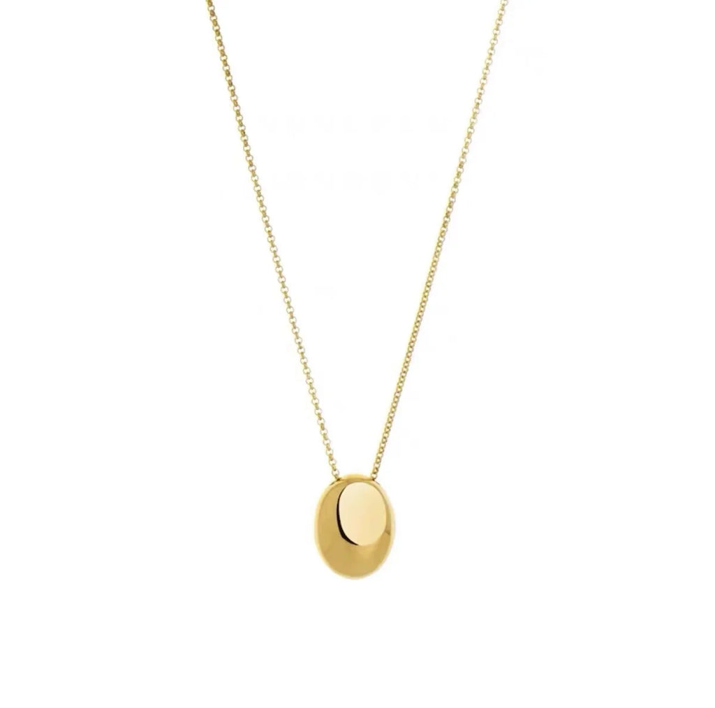 Taoya Stainless Steel Gold Color Oval Pendant Necklace | Fashion Jewelry for Women