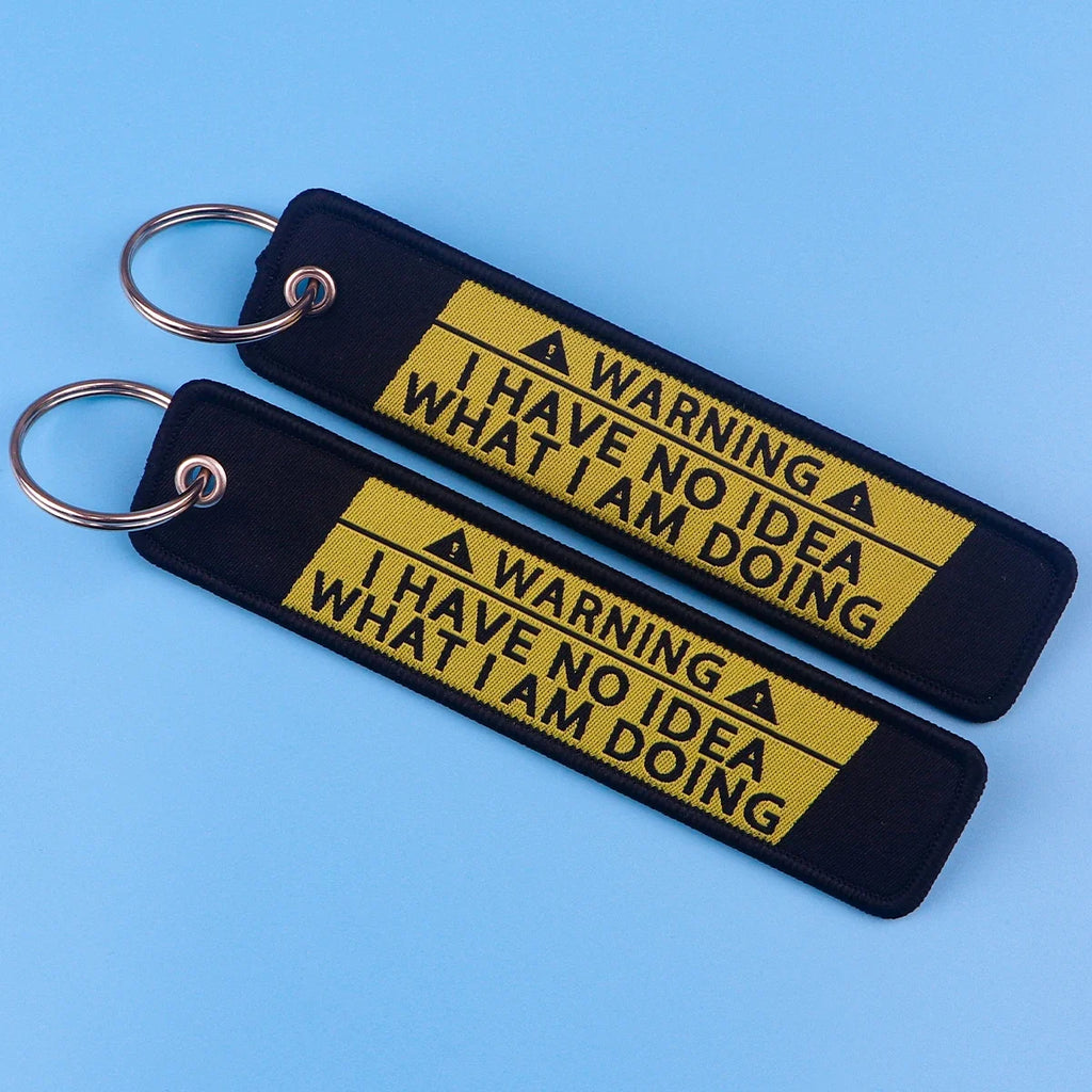 Warning Quotes Embroidery Key Fob | Motorcycle Car Keychain Gift
