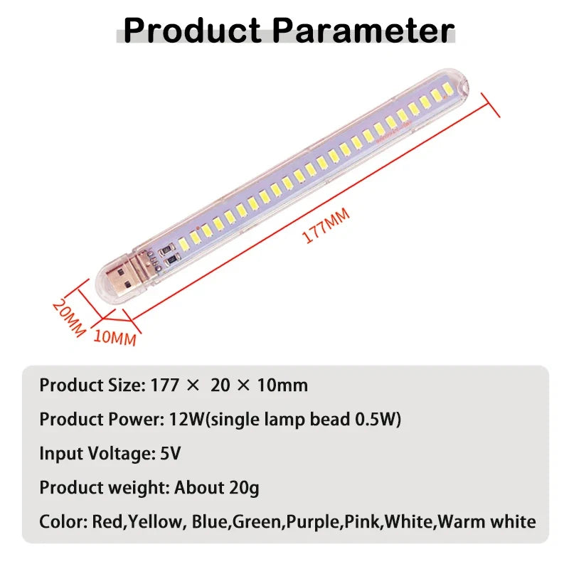 DC5V 24LED USB Night Light | 7 Color Atmosphere Lamp for Live Streaming