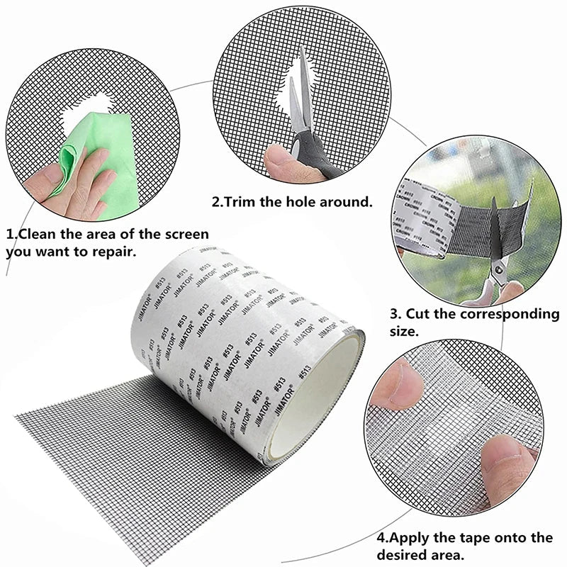 Window Mosquito Net Repair Tape | Self-Adhesive Screen Patch for Broken Holes