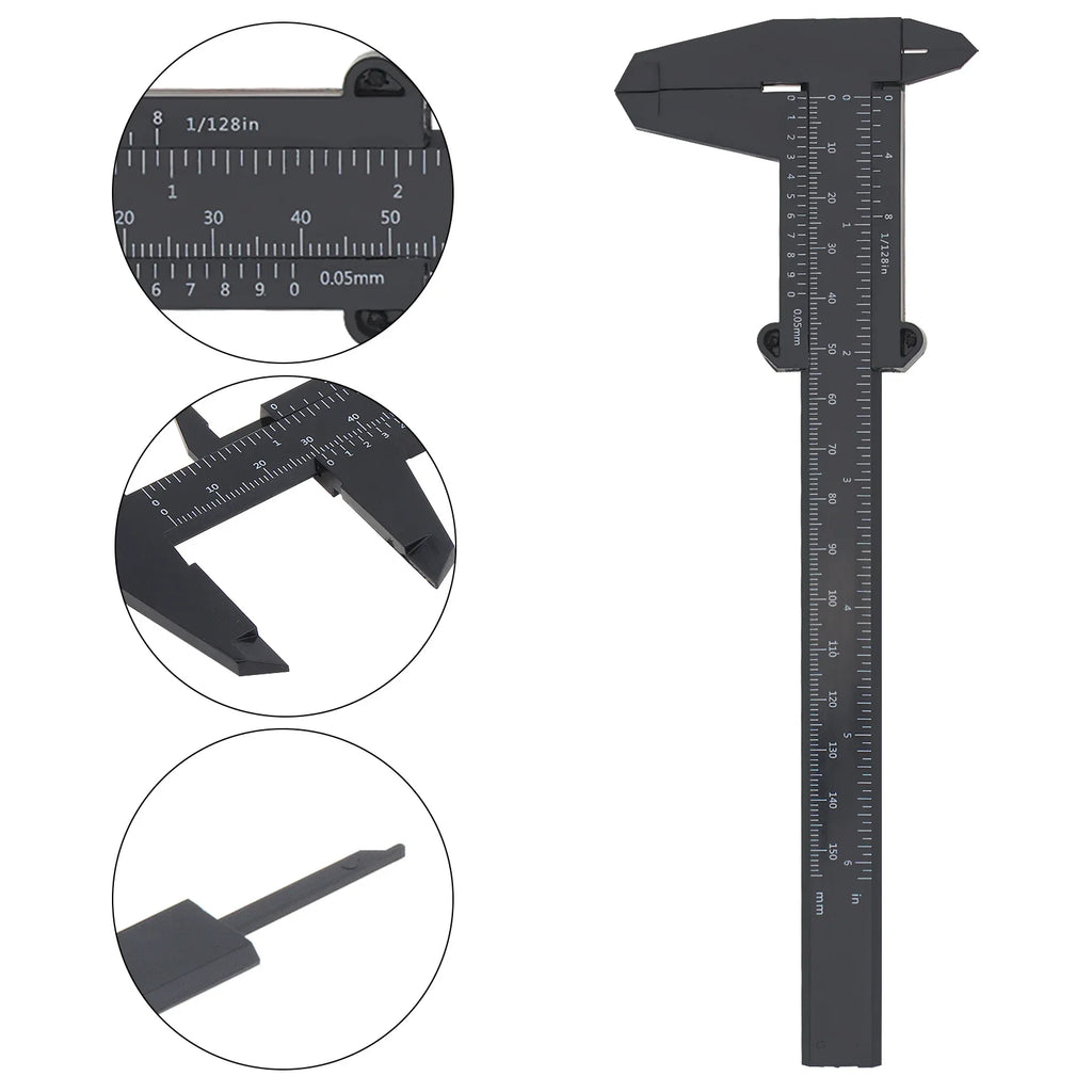 Double Scale Plastic Vernier Caliper 0-150mm | Portable Mini Measuring Tool for Carpentry and Jewelry