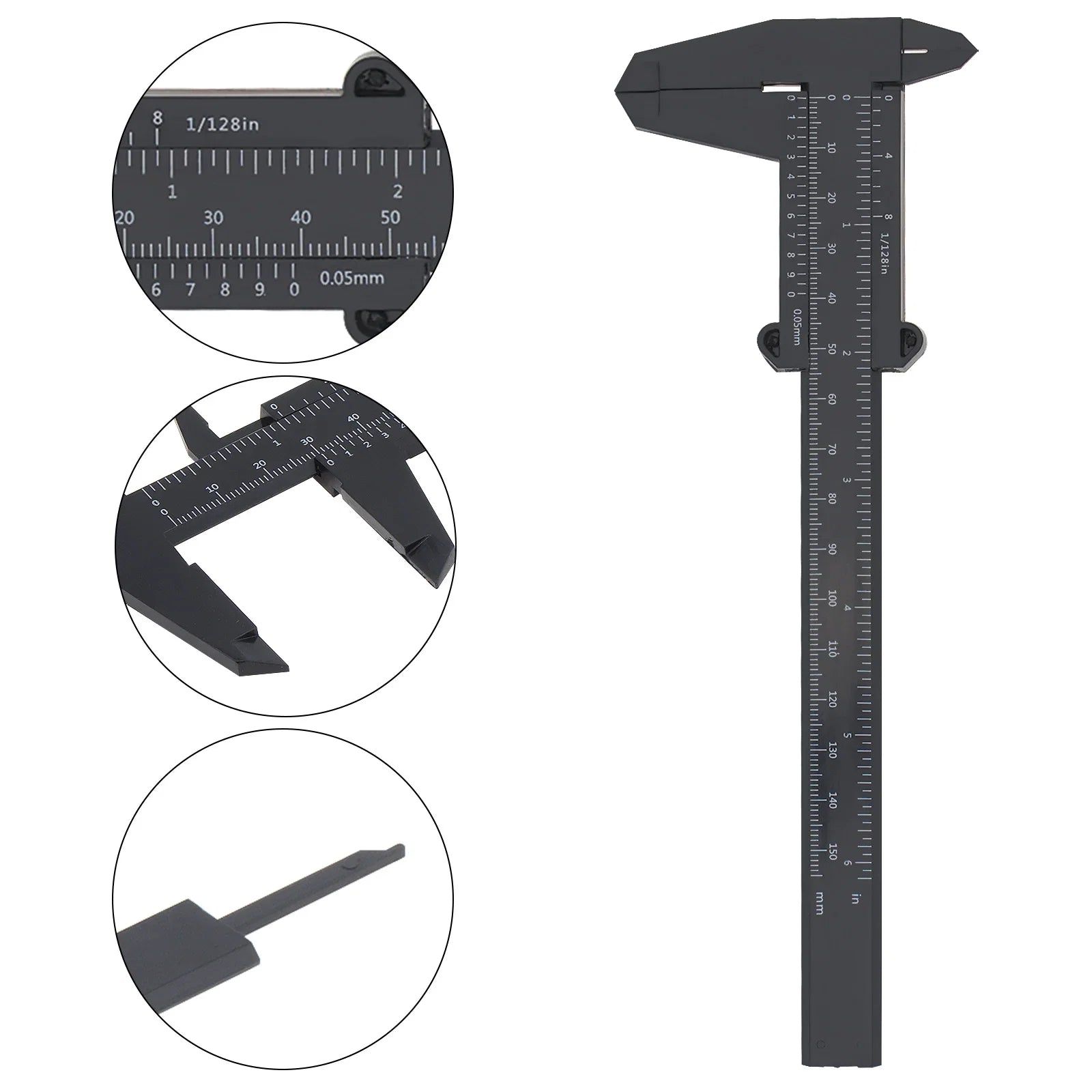 Double Scale Plastic Vernier Caliper 0-150mm | Portable Mini Measuring Tool for Carpentry and Jewelry