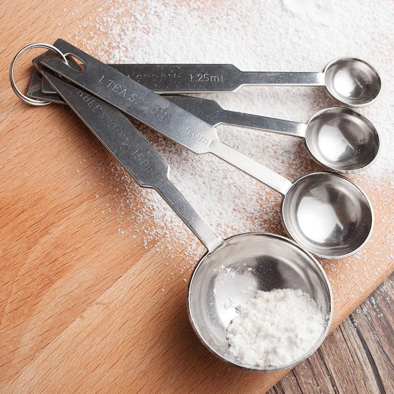 Stainless Steel Measuring Spoon Set 4-Piece | Stackable Kitchen Scoops