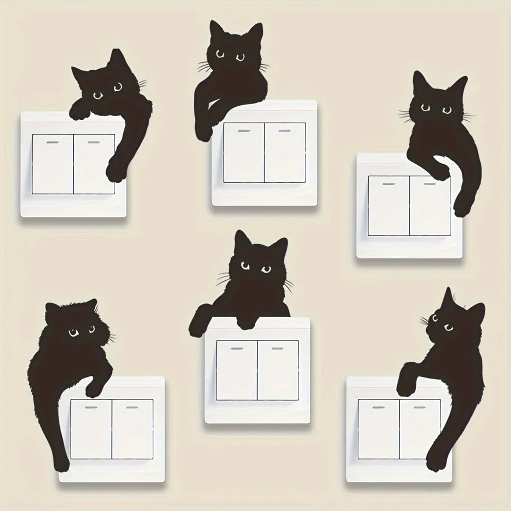 Cat Switch Stickers | Removable Vinyl Decals for Light Switches