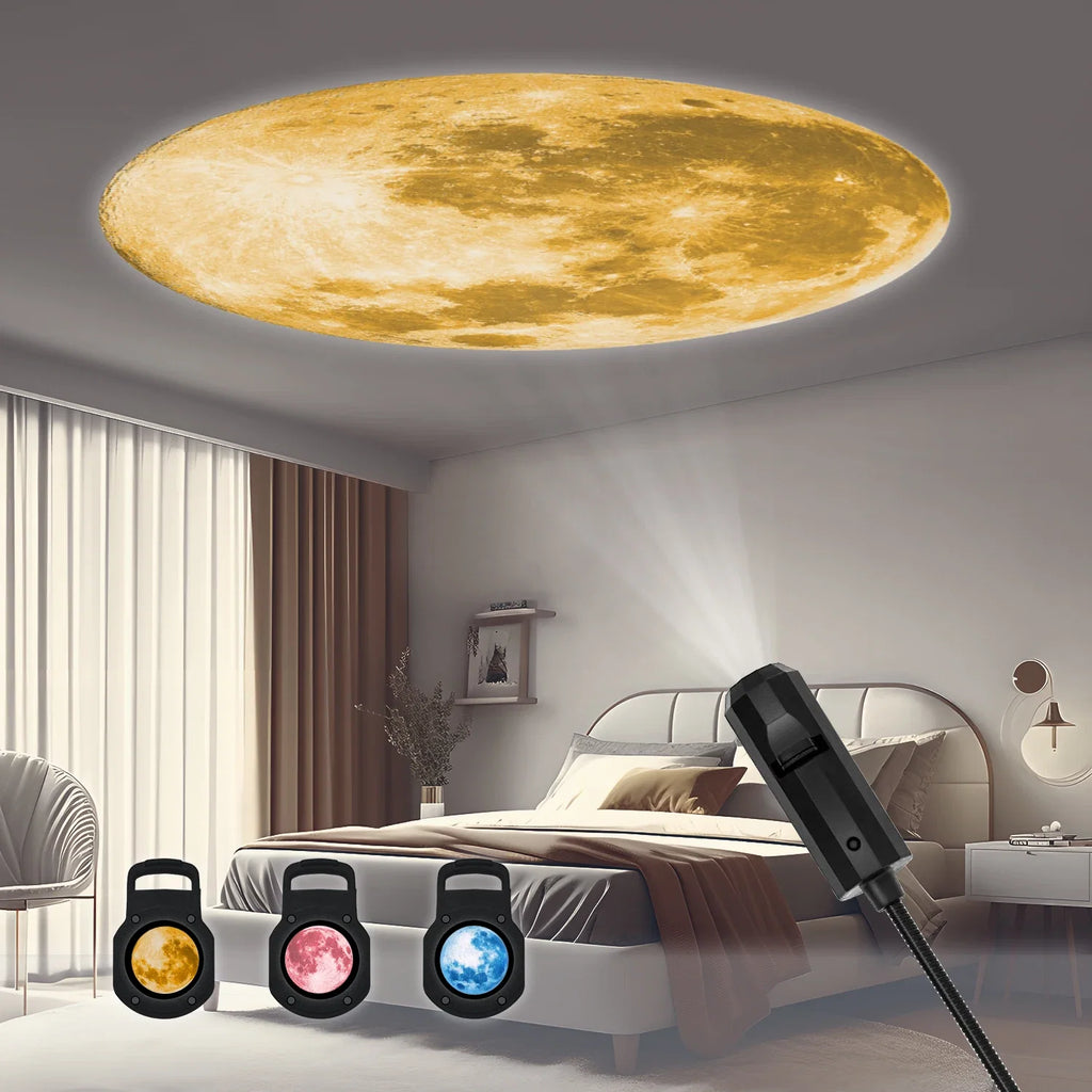 Moon Projection Lamp | Romantic USB Night Light for Bedroom Atmosphere