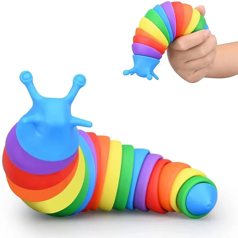 Colorful Slug Stress Relieving Toy | Bizarre Caterpillar Simulation Squeeze Puzzle