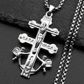 Catholic INRI Caravaca Cross Jesus Crucifix Pendant Necklace | Stainless Steel Gold Color Jewelry Gift