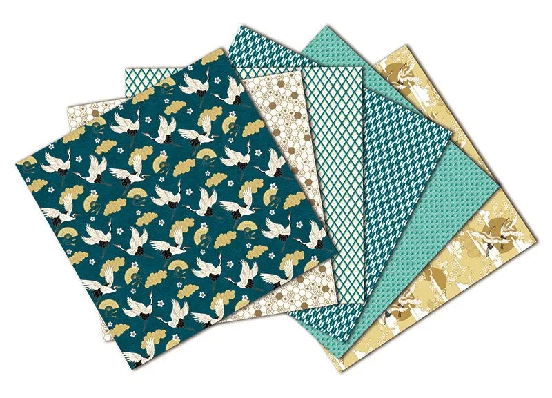12-Sheet Crane Craft Paper Pads | Origami & Scrapbooking Background Paper Set