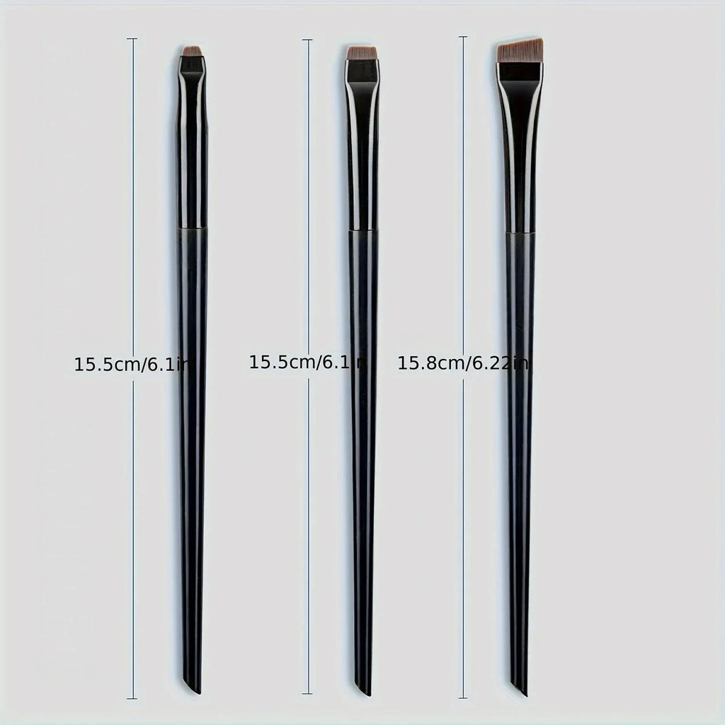 Ultra-Thin Eyebrow Brush Set | 3-Piece Angled Precision Makeup Brushes
