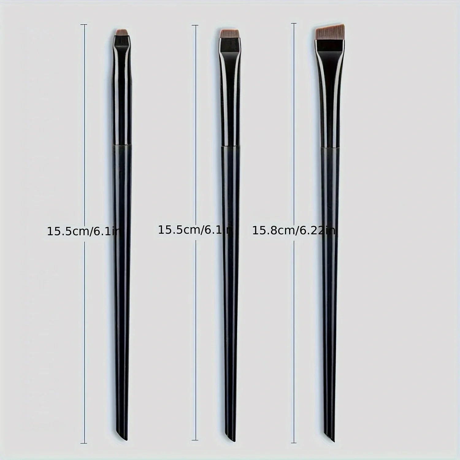 Ultra-Thin Eyebrow Brush Set | 3-Piece Angled Precision Makeup Brushes