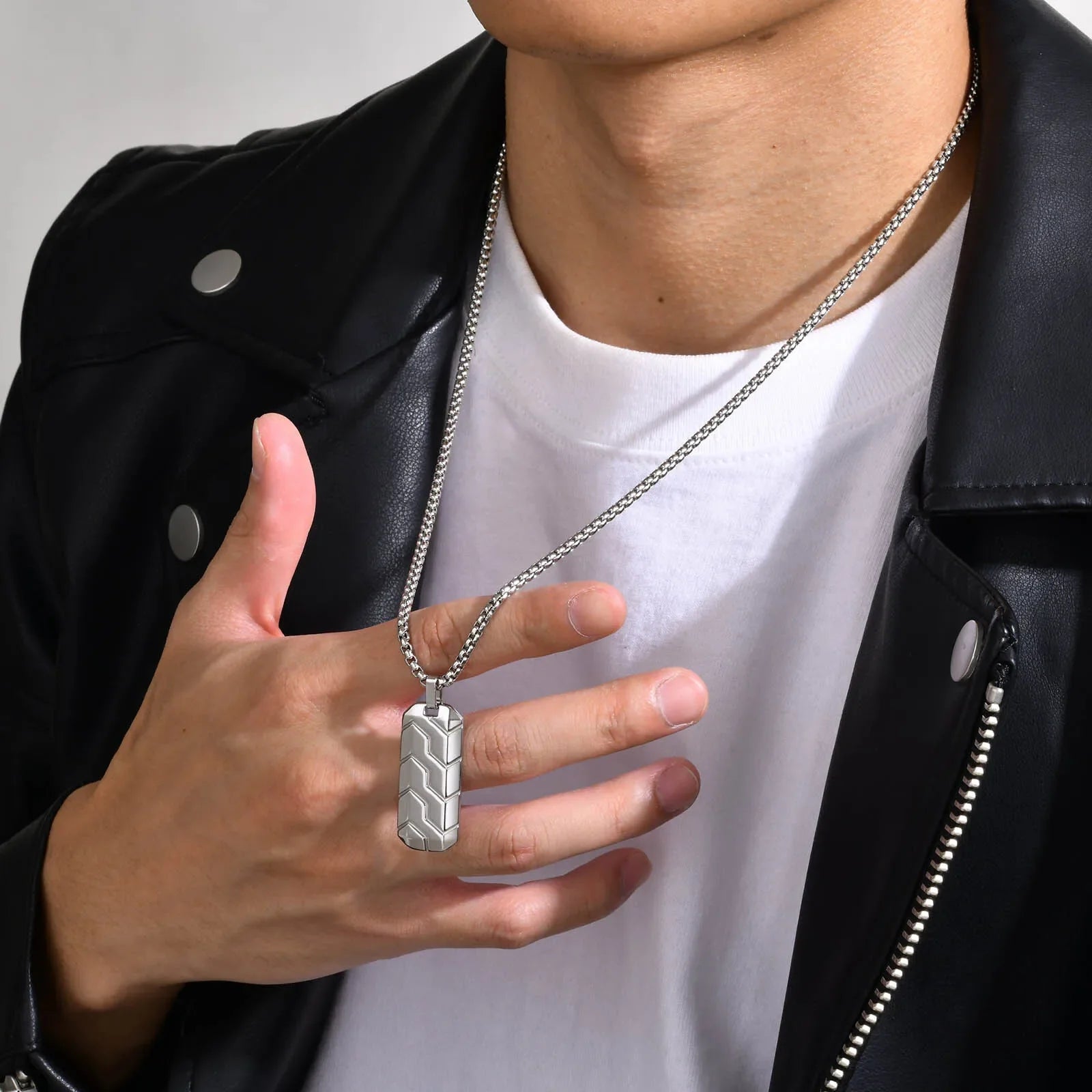 Small Dog Tag Pendant Necklace | Military Style Stainless Steel Gift for Men