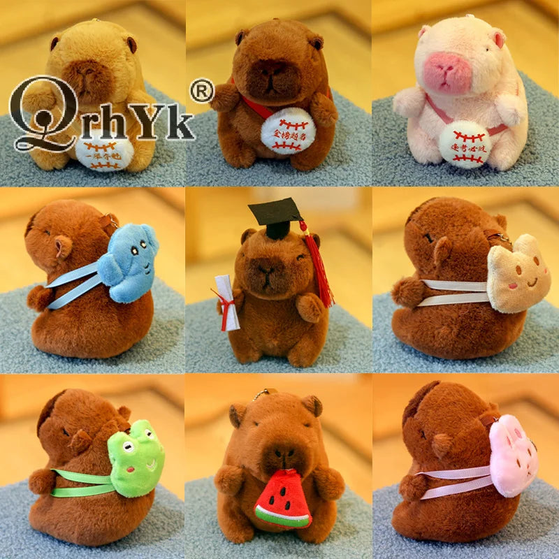 Capybara Plush Keychain | Cartoon Bag Pendant and Car Keyring