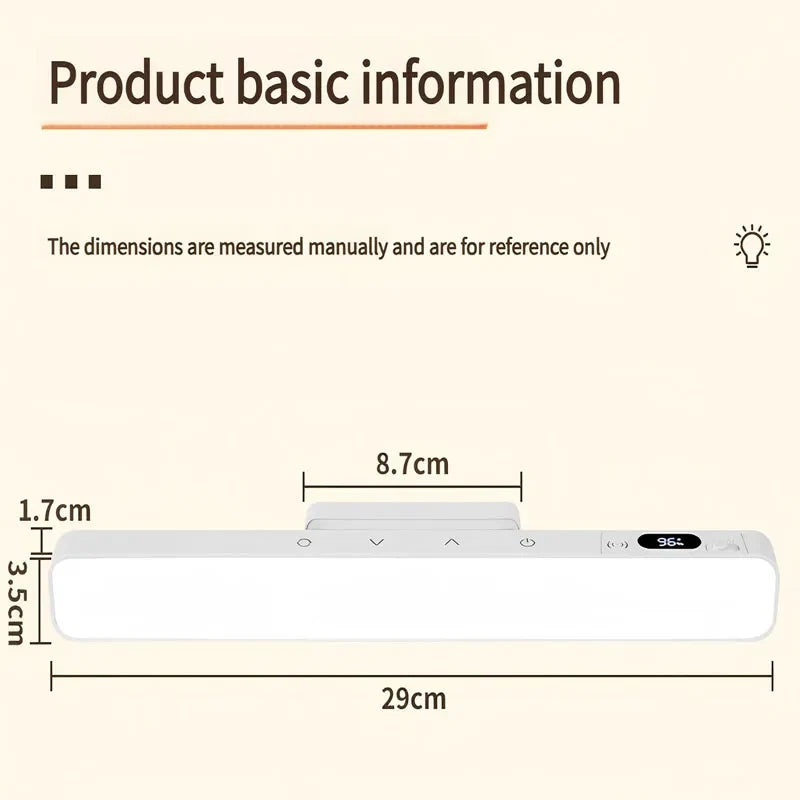 Rechargeable Desk Lamp | Magnetic USB LED Reading Light with Dimming