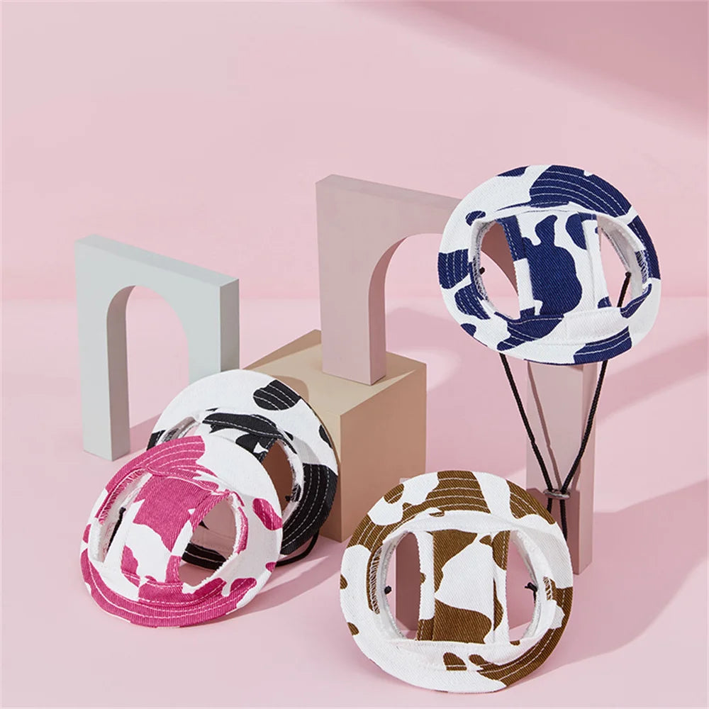 Cute Print Dog Hat for Small Medium Dogs | Adjustable Pet Cap for Pug Corgi Dachshund
