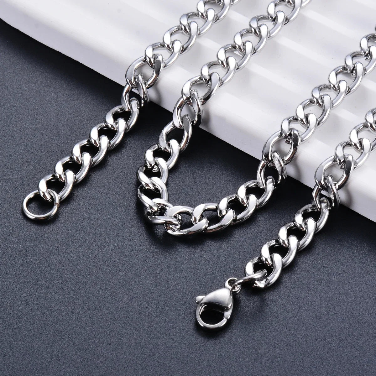 Stainless Steel Curb Cuban Link Chain Necklace | Unisex Punk Choker Jewelry