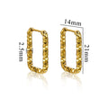6pcs Stainless Steel Rectangular Textured Earrings Set | 18K PVD Gold Plated DIY Jewelry Parts