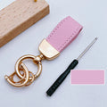 Luxury Suede Leather Flip Fur Keychain | Car Key Accessory