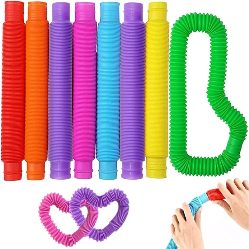 5/10 Pcs Pop Tubes Sensory Fidget Toys for Autism, Anxiety, and Classroom Prizes