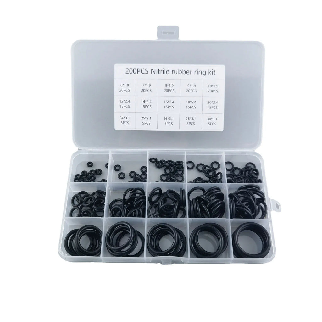 200pcs Rubber O-Ring Assortment Kit | Faucet and Hose Seal Washer Combo Set