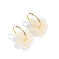 30mm Stainless Steel Drop Earrings | Resin Flower Design for Women