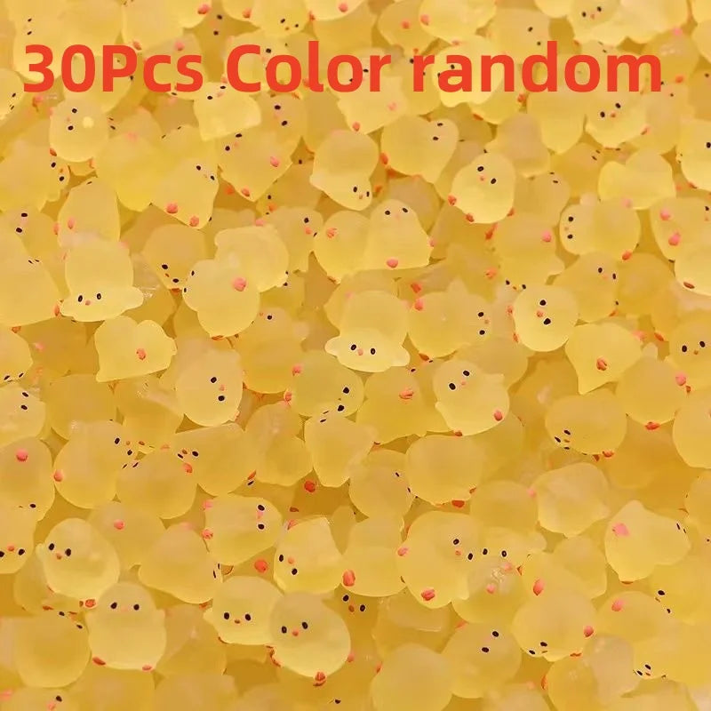 Mini Fluorescence Chicken Moss Toy Set | Glow in the Dark Fairy Garden Miniatures