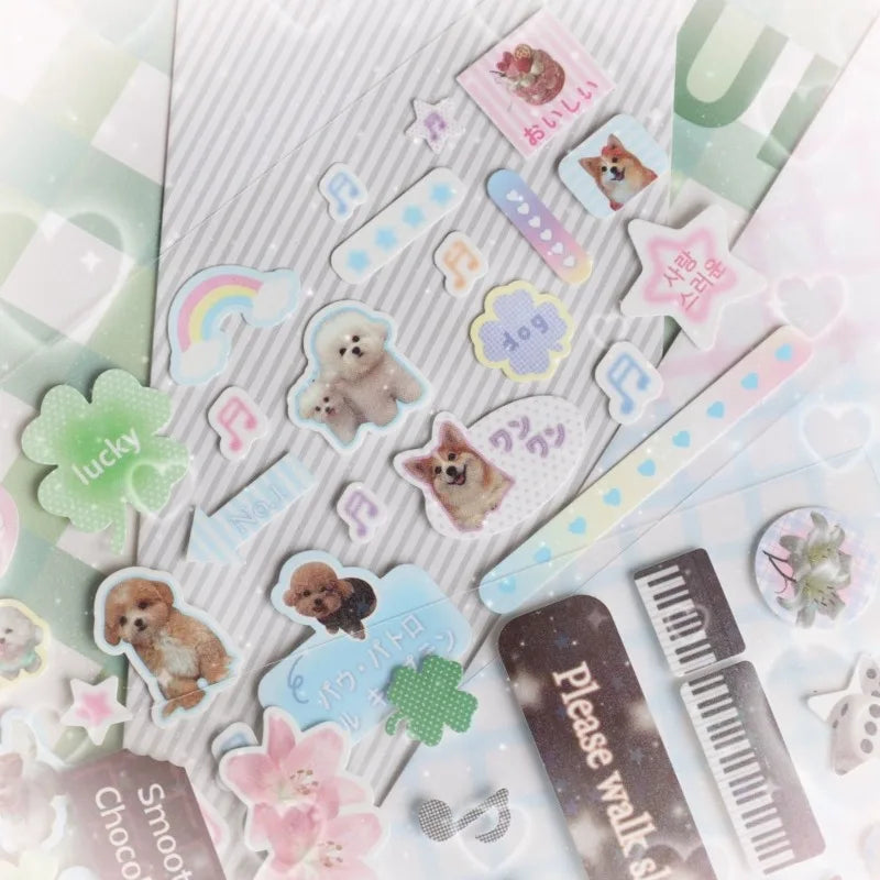 Sweet Animal Stickers | Sparkling Glitter Decals for Journaling and Scrapbooking