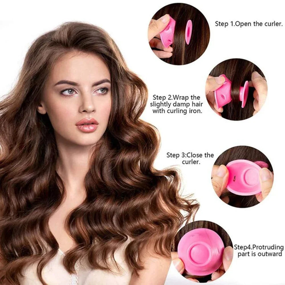 10pcs Heatless Hair Curlers Set | Soft Silicone No Heat Hair Rollers for Sleeping