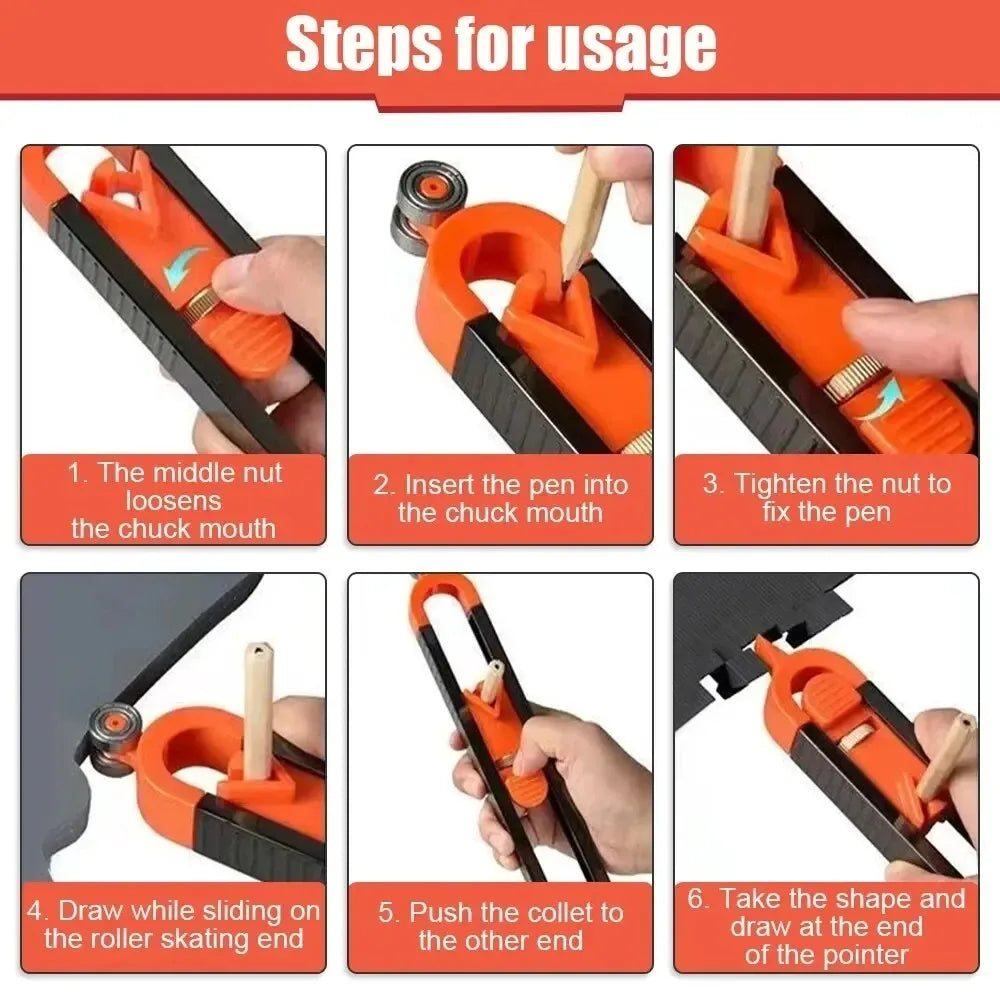 Multifunctional Contour Gauge | Precise Shape Duplication Tool for Tile Work and Woodworking