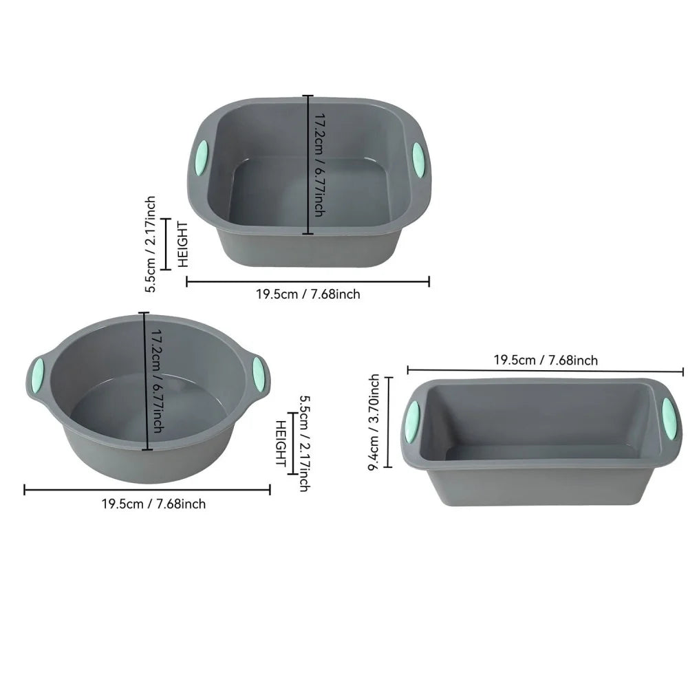 Silicone Round Cake Tray | Non Stick Baking Tray Set with Metal Reinforced Frame