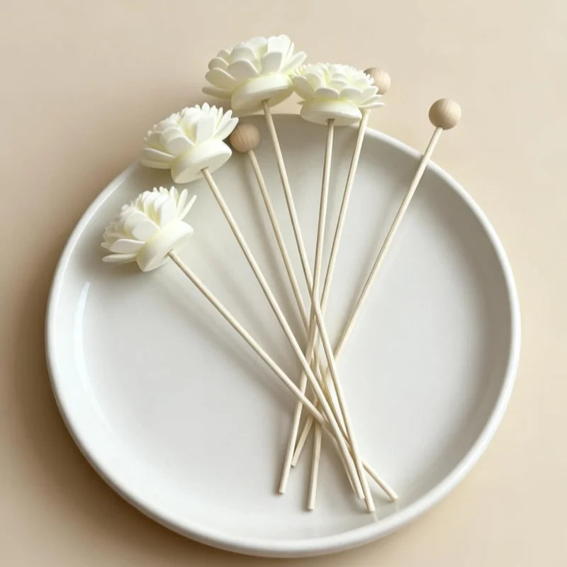 10PCS Artificial Flower Rattled Reed Fragrance Diffuser Sticks | Home Aroma Refills