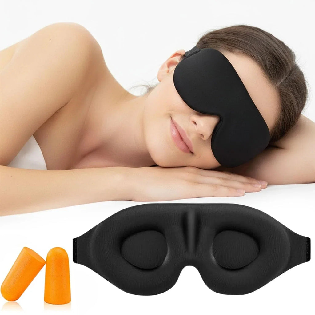 3D Sleep Mask with Zero Eye Pressure | Light Blocking Travel Eye Mask