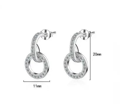 Sterling Silver Moissanite Circle Stud Earrings | D Color VVS1 Classic Jewelry