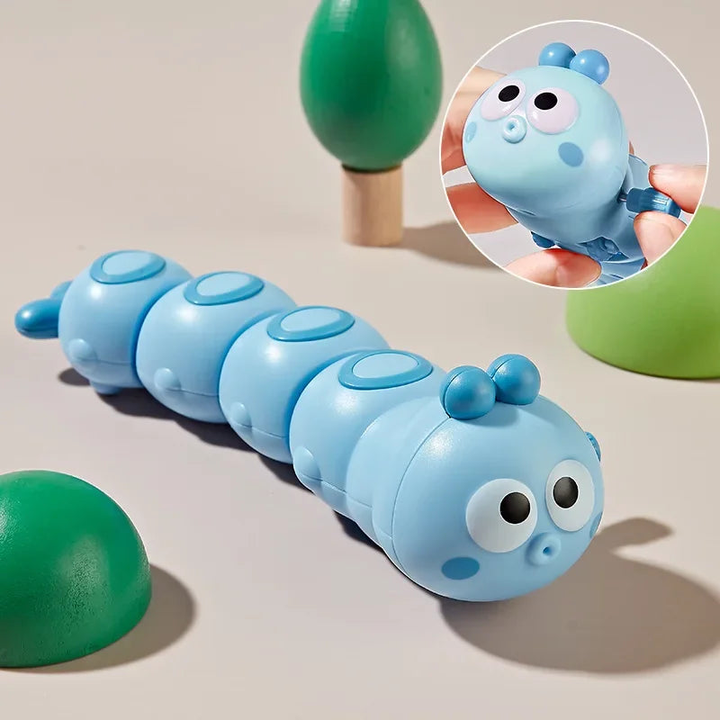 Cartoon Clockwork Caterpillar Crawling Toy | Parent-Child Interactive Wind Up Toy for Kids